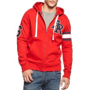 American Rag Men's Varsity Patch Red Hoodie Size L